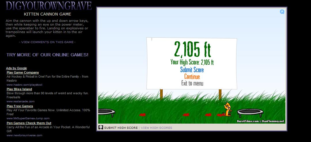 High score screenshot